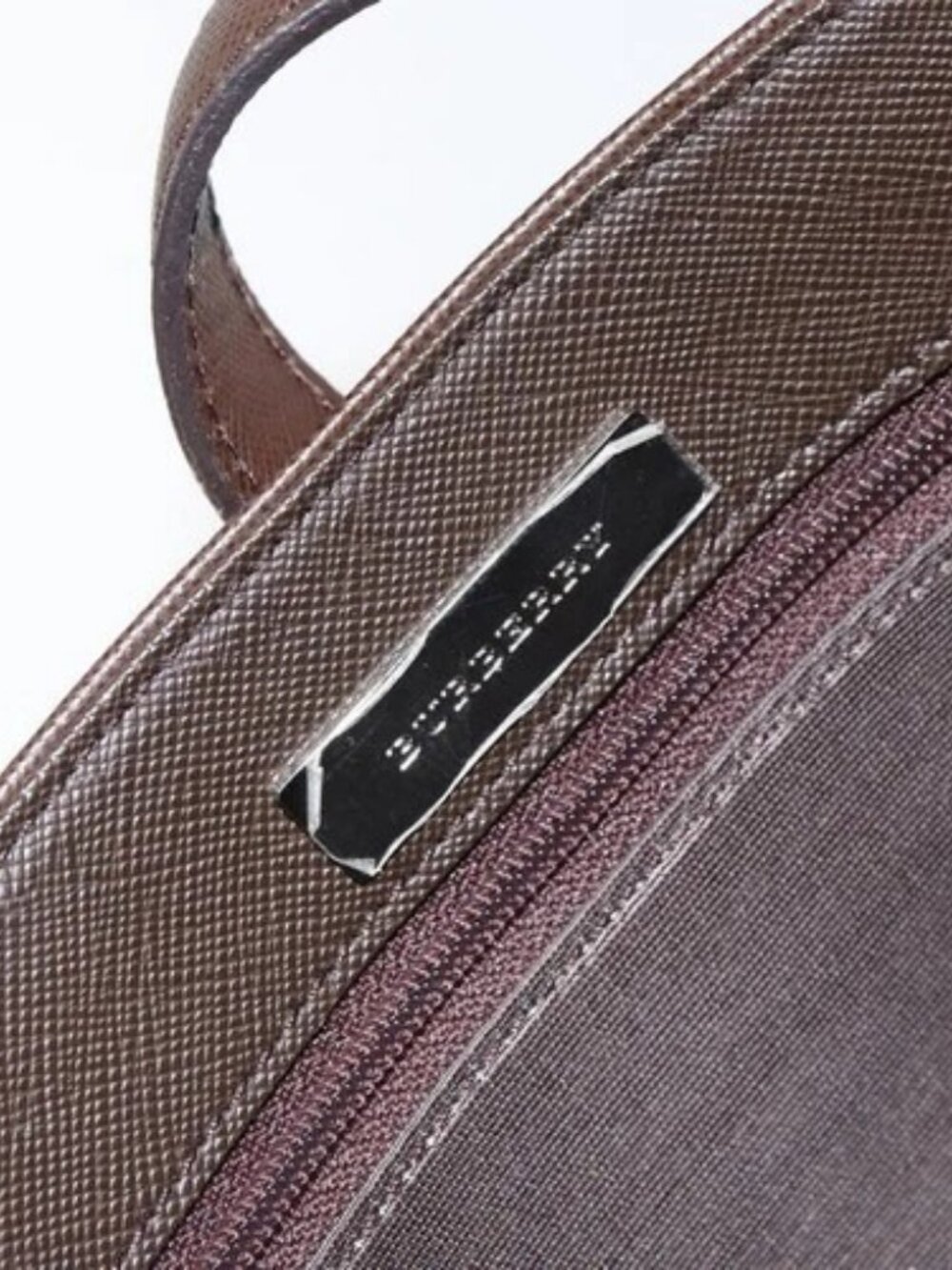 BURBERRY Nova Check Hand Bag Canvas Beige Silver Auth 158957A - Picture 9 of 16